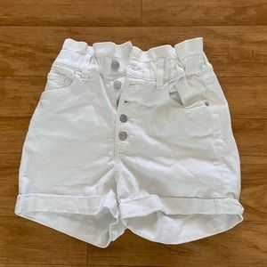 Express white jean shorts